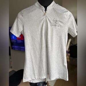 2 Golf Shirts, Women’s Greg Norman white AND Under Armour blue Polo’s